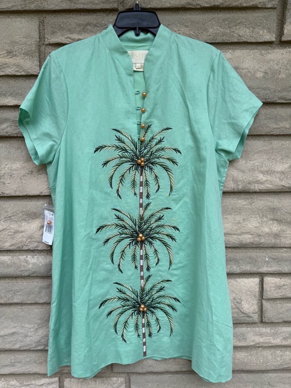 Mestiza New York Sage Green Short Sleeve Linen Cotton Blend Dress Xs $385 - Picture 8 of 12